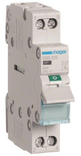 Hager SBB225 Lastbryter med lampe 25 A 2 polet Elfordeling & strømforsyning