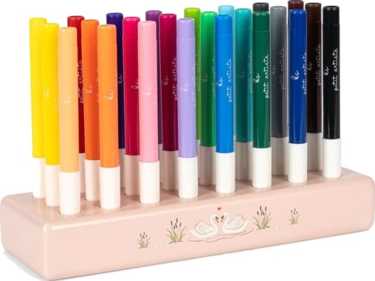 Konges Sløjd Mizumi Big Markers In Wooden Block 24 Pcs Fsc Konges Sløjd Mizumi Big Markers In Wooden Block 24 Pcs Fsc