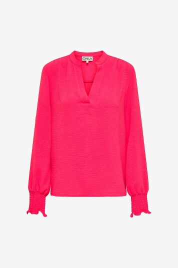 Only Carmakoma   Bluse carMetta Life V neck Top Wvn   Rød