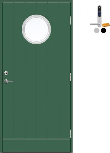 Ytterdør Swedoor Advance-Line Nordic Mora med Yale Doorman Classic Home