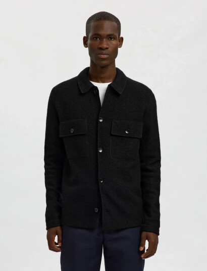 Selected Slhnealy Ls Knit Workwear Cardigan Noos - Black - XXL