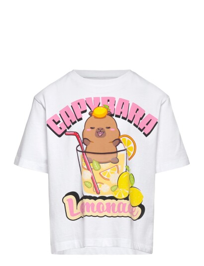 Name It Nkfabina Capybara Ss Nreg Top Lnoos Sky   White   116