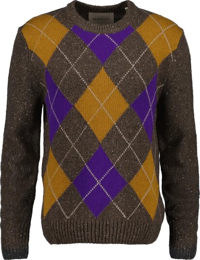 Gant Argyle Neps C Neck   Brown   L