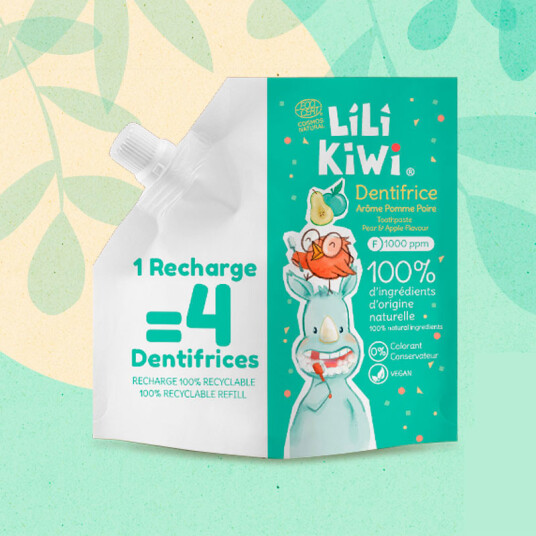 Naturlig Xylitol Barnetannkrem LiliKiwi 0-3 år Apple-Pear 120 ml