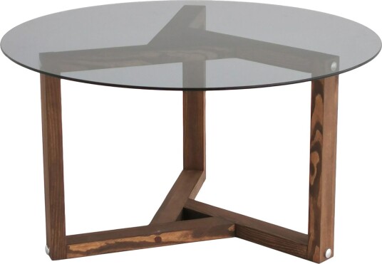 Sibas Sofabord 75 cm Rundt - Smoky / Teak