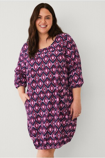 Zizzi - Kjole jEasy 3/4 Aop Abk Dress - Rosa Zizzi - Kjole jEasy 3/4 Aop Abk Dress - Rosa