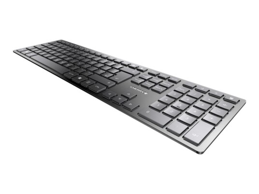 Cherry Kw 9100 Slim - Tastatur - Trådløs - 2.4 Ghz, Bluetooth 4.0 - Qwerty - Storbritannia - Tastsvitsj: Cherry Sx - Svart, Sølv Cherry Kw 9100 Slim - Tastatur - Trådløs - 2.4 Ghz, Bluetooth 4.0 - Qwerty - Storbritannia - Tastsvitsj: Cherry Sx - Svart, Sølv