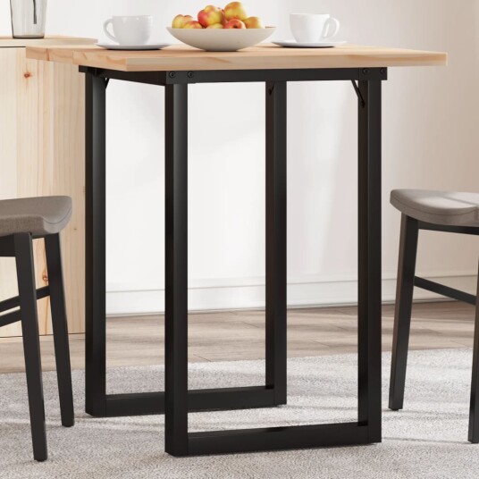 Spisebord O-ramme 70x70x75,5 cm heltre furu og støpejern 3282737 Spisebord O-ramme 70x70x75,5 cm heltre furu og støpejern 3282737
