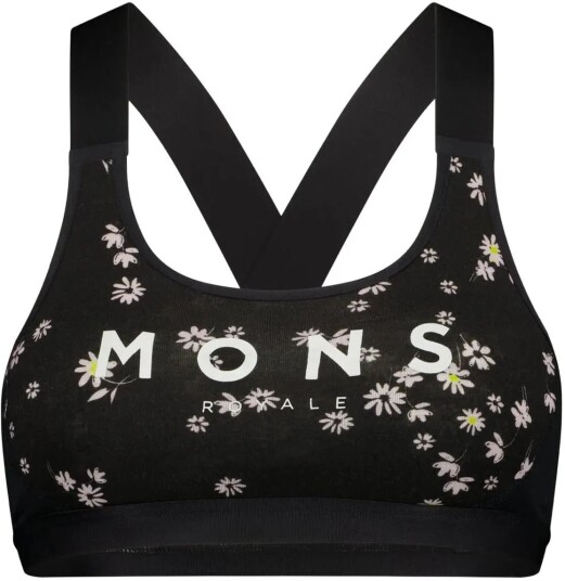 Mons Royale Stella Merino X Back Bra black daisy XS Mons Royale Stella Merino X Back Bra black daisy XS