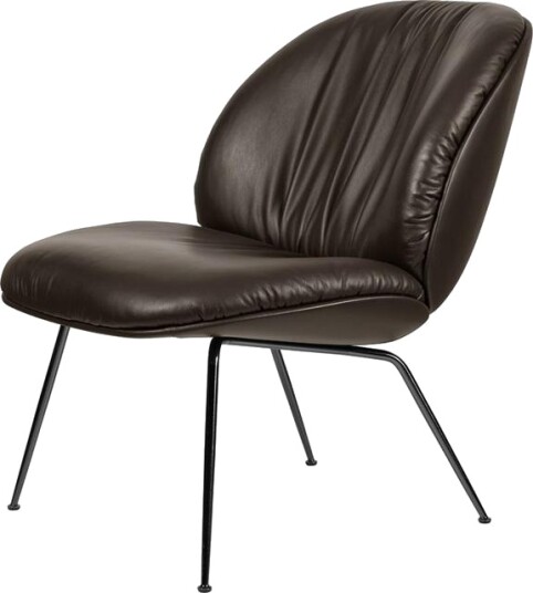 Gubi Beetle Myk Lenestol Sort/glatt Skinn