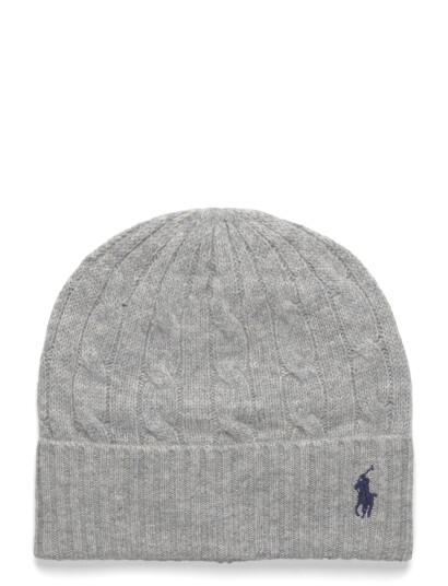 Polo Ralph Lauren Cable-Knit Wool-Cashmere Beanie - Grey - ONE SIZE