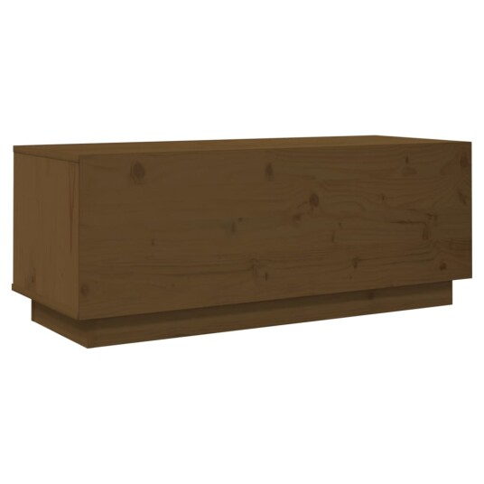 vidaXL TV-benk honningbrun 90x35x35 cm heltre furu