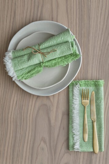 Ellos Home   Serviett Ivory 40x40 cm   Grønn