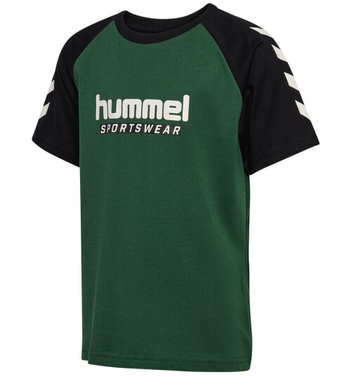 Hummel Hmljr Logo T Shirt Short Sleeve Dark Green 110/116