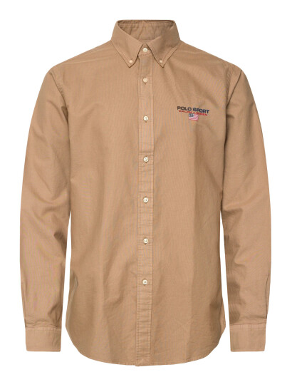 Polo Ralph Lauren Custom Fit Polo Sport Oxford Shirt - Beige - M Polo Ralph Lauren Custom Fit Polo Sport Oxford Shirt - Beige - M