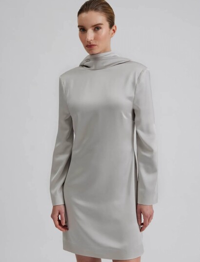 Malina Joline Draped Back Mini Dress Grey M Malina Joline Draped Back Mini Dress Grey M