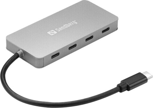 Sandberg USB-C to 4 x USB-C Hub USB-hub - 4 porter - Grå Sandberg USB-C to 4 x USB-C Hub USB-hub - 4 porter - Grå