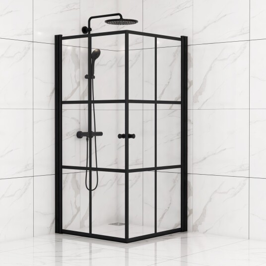 Dusjdører Sunwind Tiana Black 80 x 190 2 stk Dusjdører Sunwind Tiana Black 80 x 190 2 stk