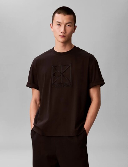 Calvin Klein Ss Rlxd Premium Interlock Emblem Black M