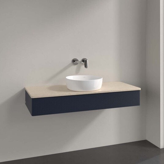 Villeroy & Boch  Antao Servantskap med 1 skuff 120x50x19 cm u/lys Blå Matt/Crème