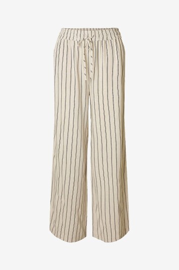 Selected Women Bukser slfViva gulia HW Striped Sun Pant N Grå