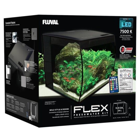 Fluval Flex Led - Sort - 57 liter