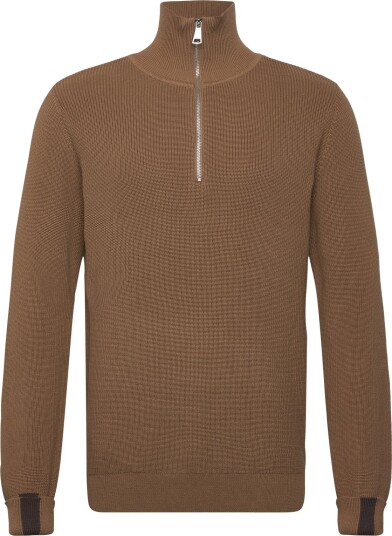 Mos Mosh Gallery Mmgporter Quarter Zip Knit Brown XL