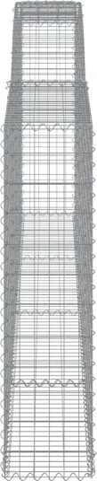 vidaXL Gabionkurver buede 9 stk 400x30x120/140 cm galvanisert jern