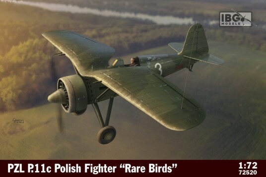 IBG PZL P.11c Polsk Jagerfly Rare Birds Byggesett 1:72