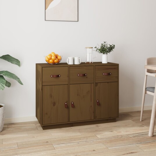 vidaXL Skjenk honningbrun 100x40x75 cm heltre furu