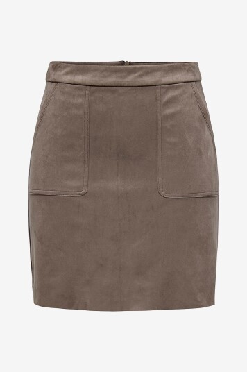 JDY   Skjørt Jdyloretta Faux Suede Mini Skirt JR   Grå