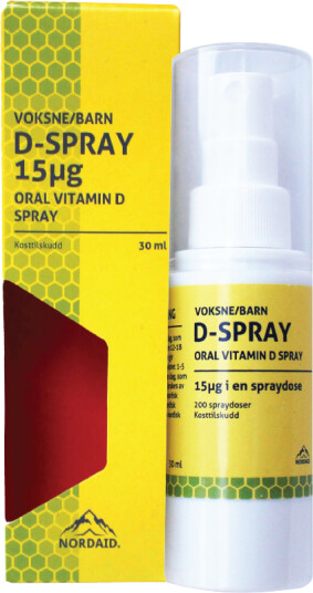 Nordaid D-Spray 15 µg Munnspray, 30 ml Nordaid D-Spray 15 µg Munnspray, 30 ml