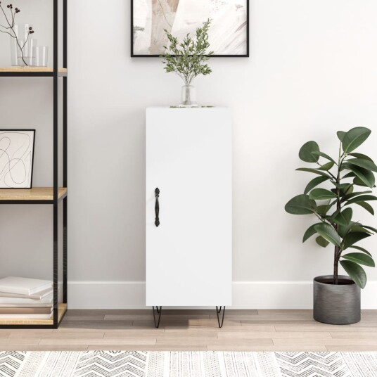 vidaXL Skjenk hvit 34,5x34x90 cm konstruert tre vidaXL Skjenk hvit 34,5x34x90 cm konstruert tre