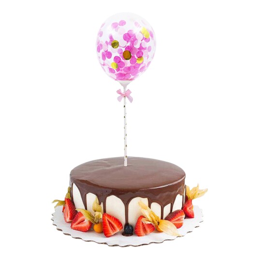 Kakedekorasjon Mini Konfettiballonger Rosa