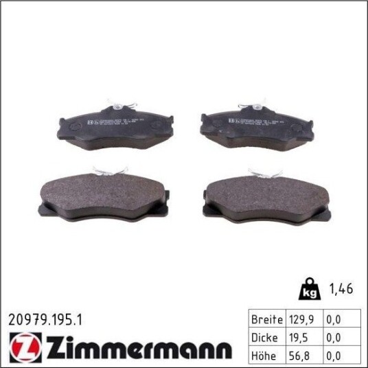 Bremseklosser ZIMMERMANN 20979.195.1