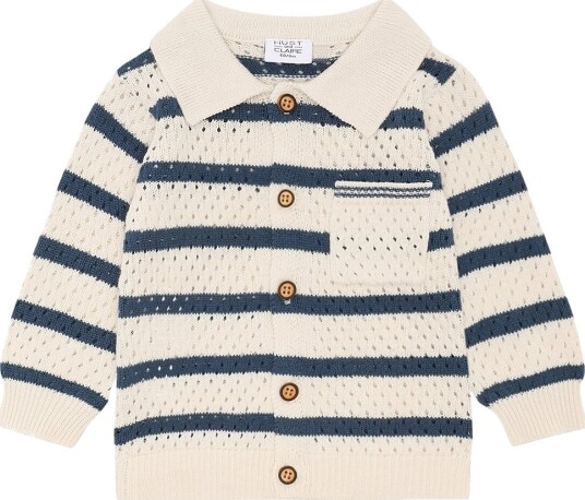 Hust and Claire Cardigan   Strikk   Charlie   Snow White   Hust and Claire   68   Cardigan Blå Hvit   62