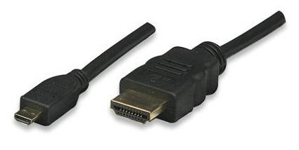 TECHLY HDMI kabel High Speed mit Ethernet-Micro D 3m schwarz