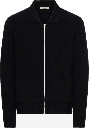 ONLY & SONS Onsframe Rlx Zip Cardigan Knit BLACK S ONLY & SONS Onsframe Rlx Zip Cardigan Knit BLACK S