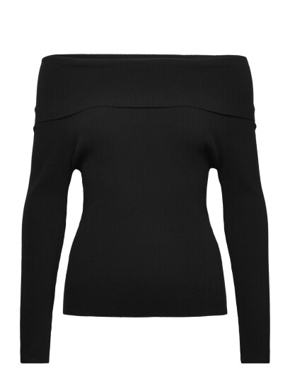 A View Rib Offshoulder Blouse Black XL A View Rib Offshoulder Blouse Black XL