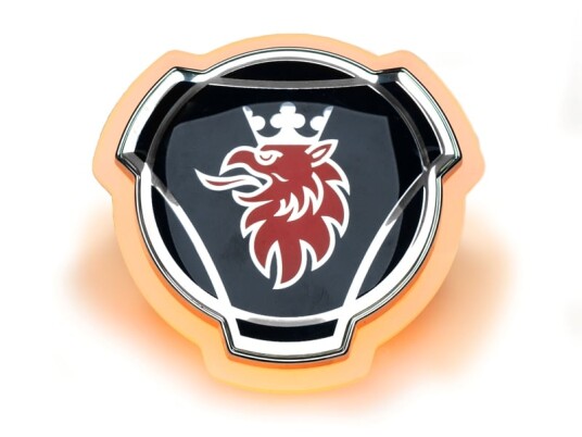 Originalt Scania Emblem med LED kant IP65