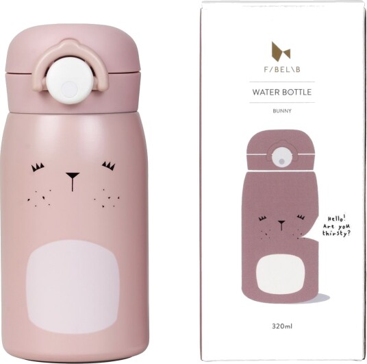 Fabelab Drikkeflaske Bunny Small Old Rose Pink 320ml