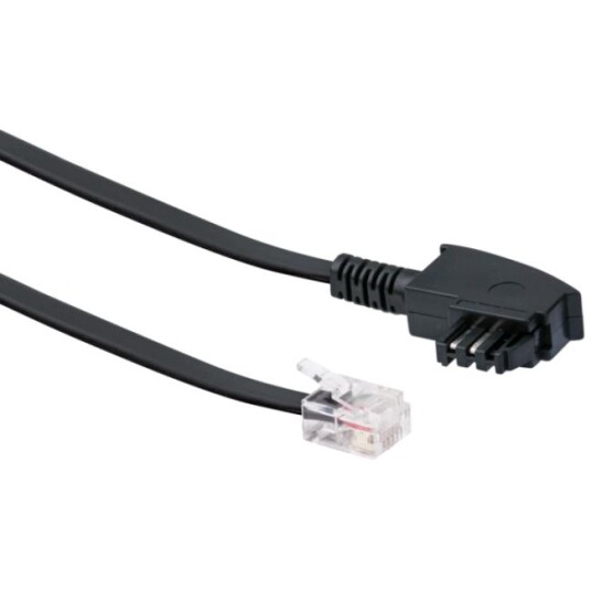 Schwaiger 10 m Telefonkabel TAE-F til RJ-12 Svart