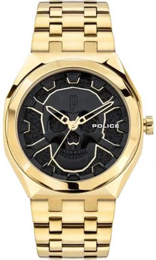 Police Herreklokke PEWJG2110703 Kediri Sort/Gulltonet stål Ø48 mm Police Herreklokke PEWJG2110703 Kediri Sort/Gulltonet stål Ø48 mm