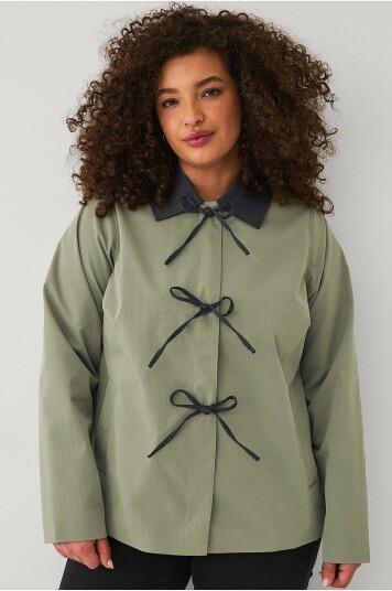 Zizzi   Jakke mValencia L/s Tie   Grønn