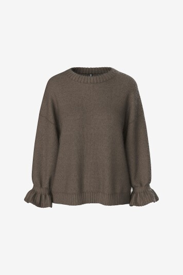 Pieces Pullover pcJimma LS O neck Cuff Knit Pwp BC Grå