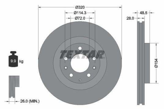 Bremseskive TEXTAR 92203403
