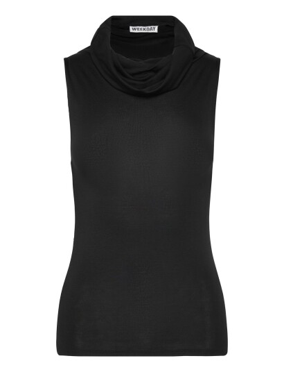 Weekday Funnel Neck Top Black L Weekday Funnel Neck Top Black L