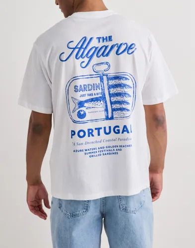 Jack & Jones Jorvacation Tee Ss Crew Neck Tg Kortermede t shirts Hvit