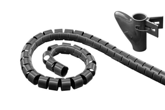 Deltaco Kabelspiral 25 mm Svart 5 m i Nylon for Bord og Vegg Deltaco Kabelspiral 25 mm Svart 5 m i Nylon for Bord og Vegg