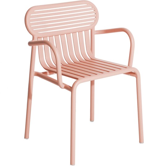 Petite Friture - Week-End Chair With Armrests Blush - Balkong- Og Kaféstoler - Studio Brichet-Ziegler - Rosa - Metall